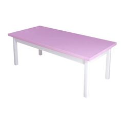 Журнальный стол Solarius Классика дерево 140х60х46, розовый с белыми ножками