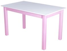 Стол кухонный Solarius Классика дерево 110х60х75, белый с розовыми ножками