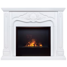 Электрокамин RealFlame Victoria WT с 3D Cassette 630 черная панель, увлажнение воздуха