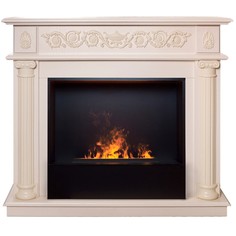 Электрокамин RealFlame Attica WT с 3D Cassette 630 черная панель, увлажнение воздуха