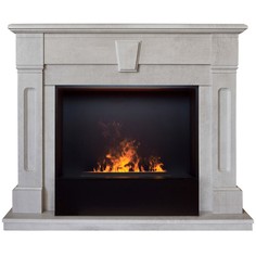 Электрокамин RealFlame Kellie WT с 3D Cassette 630 черная панель, увлажнение воздуха
