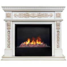 Электрокамин RealFlame Estella WT с Black вставка + 3D Cassette 630, живое пламя