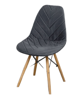 Чехол на стул Eames DSW из велюра CHIEDOCOVER, 40х46, елка, темно-серый