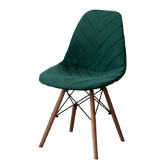 Чехол на стул Eames DSW из велюра CHIEDOCOVER, 40х46, елка, зеленый