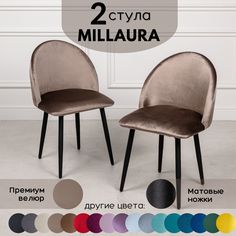 Стулья для кухни Stuler Сhairs Millaura 2 шт, Светло-коричневый черные матовые ножки