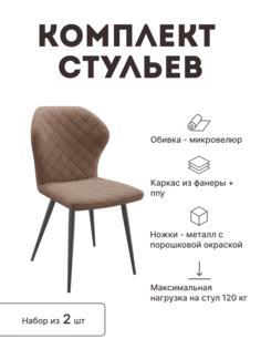 Стул мягкий со спинкой Alat Home комплект 2 шт 00-00070718