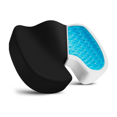 Подушка на стул для копчика ортопедическая Дикк Pillow14 черная