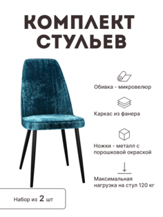 Стул мягкий со спинкой Alat Home комплект 2 шт 00-00067691