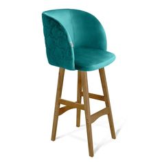 Барный стул Sheffilton SHT-ST33-1/S65 206786, светлый орех/альпийский бирюзовый