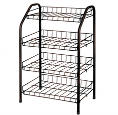 Этажерка для обуви НИКА узкая (700х465х300) 4полки, медный антик ЭТ2