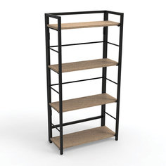 Стеллаж BRABIX "Smart SH-005", 605х290х1193 мм, ЛОФТ, прямой, складной, металл/ЛДСП дуб