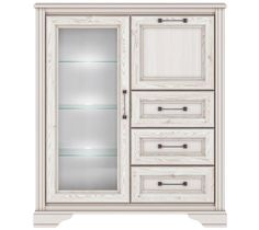 Комод-тумба / Витрина низкая Stylius KOM1W1B3S (Лиственница сибирская) БРВ МЕБЕЛЬ