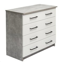 Комод letta Мальта Plus, Бетон/белое тиснение