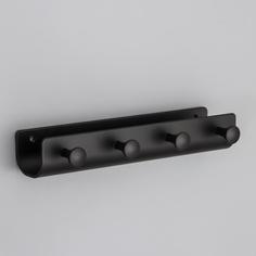 Вешалка на 4 крючка «Став», 22x4x7 см, цвет чёрный No Brand
