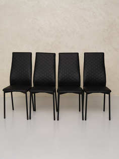 Стулья для кухни Furnica Comfy с мягким сиденьем и спинкой, 4 шт, черный