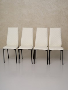 Стулья для кухни Furnica Comfy с мягким сиденьем и спинкой, 4 шт, белый