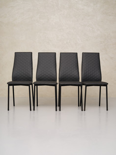 Стулья для кухни Furnica Comfy с мягким сиденьем и спинкой, 4 шт, серый