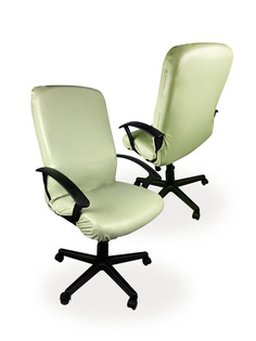 Чехол на мебель для компьютерного кресла ГЕЛЕОС 528Л, размер L, под кожу, зеленый чай