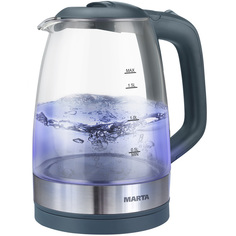 Чайник электрический MARTA MT-1098 1.7 л Gray, Transparent