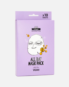 Набор масок на тканевой основе с коллагеном YADAH All Day Mask Pack-Collagen 10шт