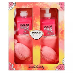 Подарочный набор DOLCE MILK Ягода малина Жидкое мыло Гель для душа и тапочки 38-39 р