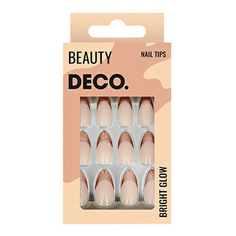 Набор накладных ногтей DECO. Bright Glow Bronze с клеевыми стикерами 48 шт