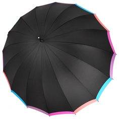 Зонт женский Три Слона 2161 черный с разноцветным