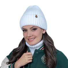 Шапка бини женская Landre НЕСИЯ 01 белая, one size