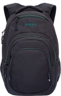 Рюкзак мужской Grizzly RQ-003-31 черный-бирюзовый, 33x48x21 см