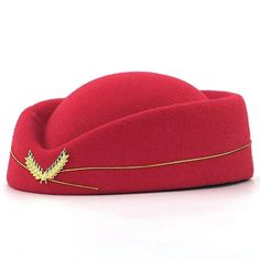 Головной убор "Стюардесса" из фетра, высота 7 см. (Цв: Красный ) No Brand