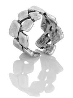 Серебристое дизайнерское кольцо универсального размера, ручная работа Lattrice di Base