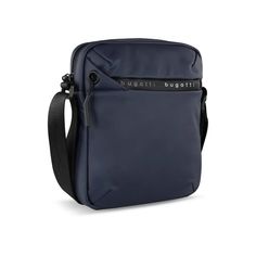 Сумка наплечная BUGATTI Blanc, синяя, тарпаулин/полиэстер, 17х4,5х21 см 49660205