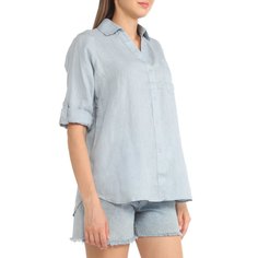 Рубашка женская Maison David MLY2119 голубая 2XS