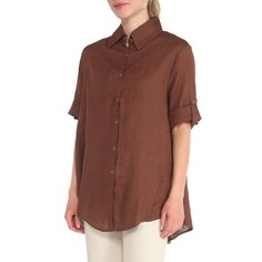Рубашка женская Maison David MLY2116 коричневая XL