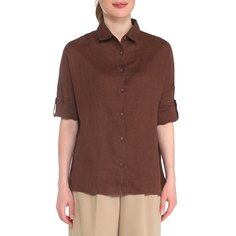 Рубашка женская Maison David MLY2115 коричневая XL