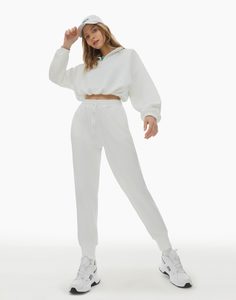 Спортивные брюки женские Gloria Jeans GSB000064 белые XS/164