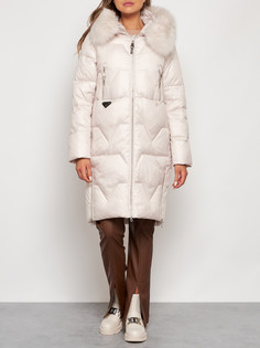 Пальто женское AD13305 бежевое 5XL No Brand