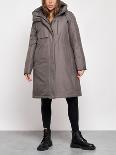 Пальто женское AD52333 серое 2XL No Brand