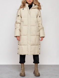 Пальто женское AD52392 бежевое L No Brand