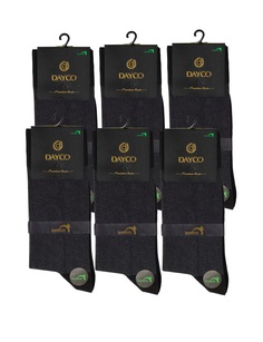 Комплект носков мужских DAYCO #006 из бамбука+хлопок в ёлочку набор 6 серых 41-45, 6 пар