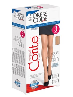 Колготки женские CE DRESS CODE 15 (3 штуки), р.2, nero Conte