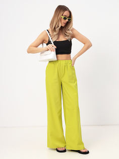 Брюки женские IDELINE БЛЖ0323 желтые 48 RU