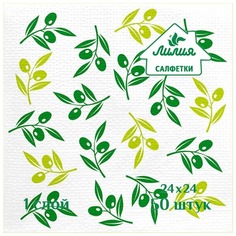 Салфетки Лилия в ассортименте 24х24 см 50 л Liliya