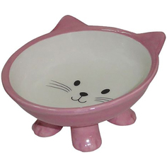 Миска для животных Foxie Cat on Feet розовая 12х7,5 см 110 мл