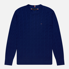 Мужской свитер Tommy Hilfiger Classic Cotton Cable Crew Neck, цвет синий, размер XXL