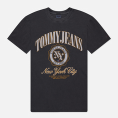 Мужская футболка Tommy Jeans Relaxed Luxe Varsity 2, цвет чёрный, размер XXL