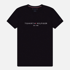 Мужская футболка Tommy Hilfiger Core Tommy Logo, цвет чёрный, размер S