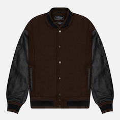 Мужская куртка бомбер FrizmWORKS Cowhide Leather Varsity, цвет коричневый, размер L