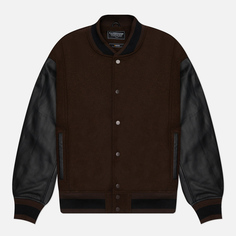 Мужская куртка бомбер FrizmWORKS Cowhide Leather Varsity, цвет коричневый, размер L
