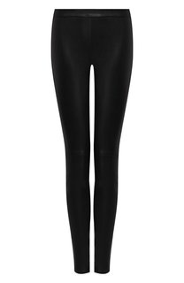 Кожаные леггинсы с завышенной талией Saint Laurent